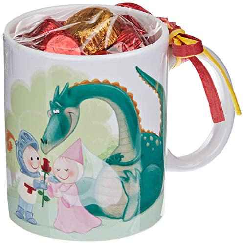 Mopec GB258 Taza cerámica Sant Jordi, con 6 Bombones, 325 milliliters