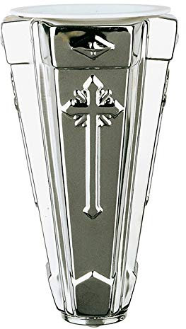 REAL VOTIVA FONDERIE D'ARTE Portafiori in Acciaio - Linea Gotico (cm 20, a Parete, Interno plastica) [P.03.8764/20]