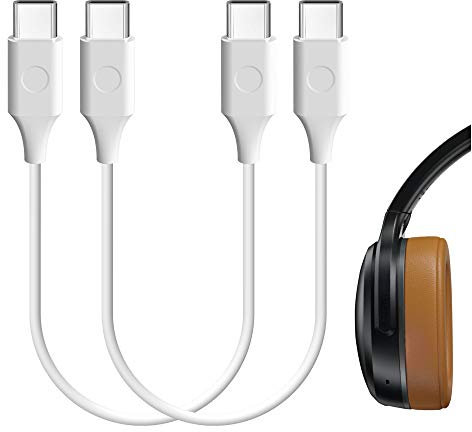 GEEKRIA Type-C Earbuds Kurzes Ladekabel, kompatibel mit Skullcandy Indy Fuel, Indy ANC, Crusher Evo, Crusher ANC Ladegerät, USB-C auf USB-C Ersatz-Netzladekabel (1ft/30cm 2er-Pack)