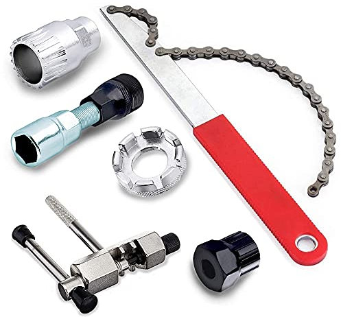 Kassettenabzieher Set,Fahrrad Kettenpeitsche,Zahnkranzabzieher Schraubkranz Abzieher Kit,Kettenpeitsche und Abzieher Set,Kassettenabzieher Kettenpeitsche,Fahrrad Kassette Werkzeug