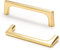 ANSIEDIO 2-Piece Modern Minimalist Brushed Brass Zinc Alloy Cabinet Handles, Hole Distance 96mm, Screws Included