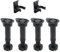 Mueble de cocina patas de armario | Altura ajustable de 150 mm a 180 mm | Plástico negro | Incluye clips de zócalo – Paquete de 4
