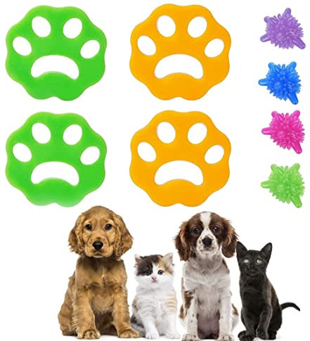SZCLKJGS 8 Piezas Depiladora de Mascotas, Quitapelos Mascotas, Atrapa Pelos Lavadora, Atrapa Pelos Lavadora, Bola De Limpieza De Ropa, para Pelo de Perro, Piel de Gato y Todas Las mascotaspiel