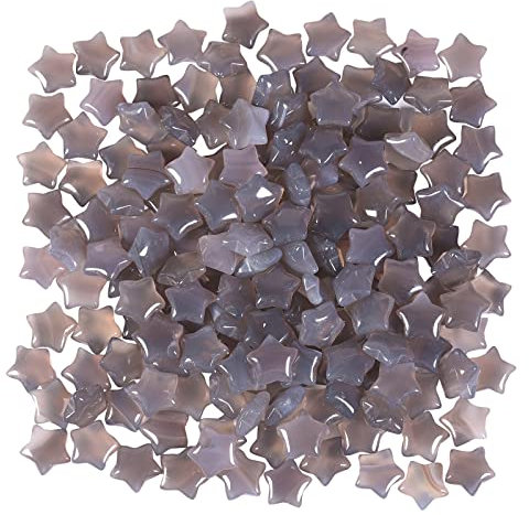 Amogeeli 10 Stück Mini-Achat in Sternform in Form einer Palme aus poliertem Achat, Dekoration für Zuhause, Schreibtisch, Tisch, Meditation, Reiki