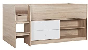 Birlea Furniture LEYTON CABIN BED WHITE & OAK EFFECT