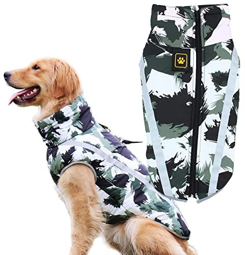 Hund Wintermantel,Wintermantel Hund Wasserdicht,Hunde Winterjacke,Wintermantel Hund Groß mit Bauchschutz,Mit Geschirrloch und Reflexstreifen, Für Kleine Hunde (L)