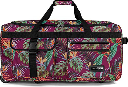 normani Stabile Reisetasche Trolley Big Size XL 80-150 Liter mit 2 Rollen –Robust und wasserabweisend - Leichter Reisetrolley XL Tasche NEU Verschiedene Größen Farbe Jungle / 80 Liter