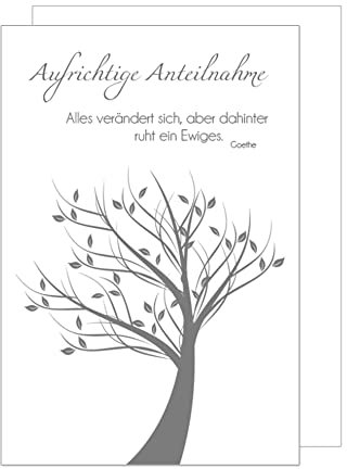 Edition Seidel Premium Trauerkarte mit Silberprägung und Umschlag. Beileidskarte Trauer Karte mit Spruch aufrichtige Anteilnahme Baum herzliches Beileid Teilnahme Mitgefühl (T879 SW023)