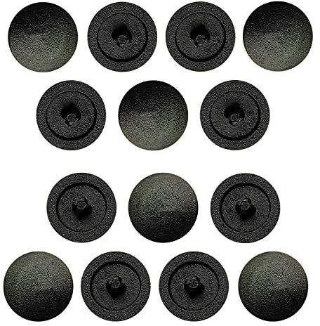 Qrity 50 Piezas Tapa Tornillo Plástico Cabeza Cruzada, Cubierta de tornillo cruzado de 12 mm, Negro Redonda Forma Plástico Phillips Tornillo Tapa, para Muebles, Armarios, Estanterías de Armarios