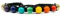 Samsara Tibetisches Buddhistisches 7 CHAKRA Orgonarmband - Shamballa mit sieben verschiedenen Steinen - Hochwertiges gewachstes Baumwollband (SCHWARZ)
