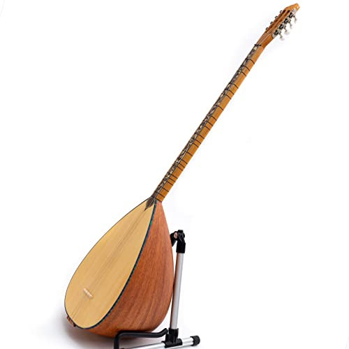 Türkisches langes Saz-Mahagoniholz ​​mit Gitarrenwirbeln und 3-Band-Equalizer-EQ und Stimmgerät