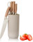 Knife Set with Block, Kitchen Knife Sets 6 Piece Kitchen Knives for Chopping, Slicing, Dicing Cutting, Anti-Rust Stainless Steel Kitchen Knife Sets with Freestanding Storage Block Kitchen Accessory