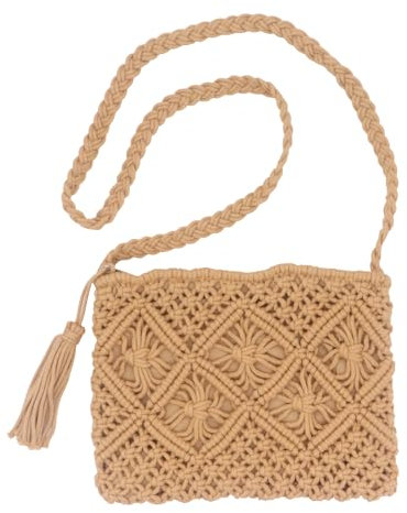 MoYouno Strohtasche Umhängetasche Damen,Retro Klein Crossbody Tasche,boho tasche damen,hohle Freizeittasche,Sommer Strandtasche zum Reise Täglicher (Khaki)