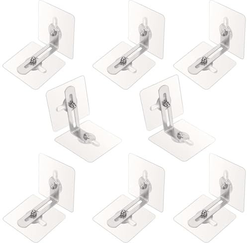8 Stück Kippschutz Möbel-Wandanker,Metall Kippschutz Möbel Wandanker Tilt Protection Furniture Wall Anchor Wandanker Ankergurte Ohne Bohren Anti-Tip Halter Für Baby-Proofing & Haustierschutz