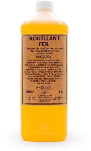 Comptoir D'Art - Rouillant Pour Métaux Ferreux (0857) - Décoration De Style Industriel - Effet Rouillé Et Vieilli - Peinture En Fer - Produit De Qualité (1L)