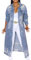 Agiyenna Giacca di Jeans da Donna Giacca di Jeans Lunga ed Elegante Giacca di Transizione Vintage Strappata Monopetto in Denim Giacca Casual con Bottoni
