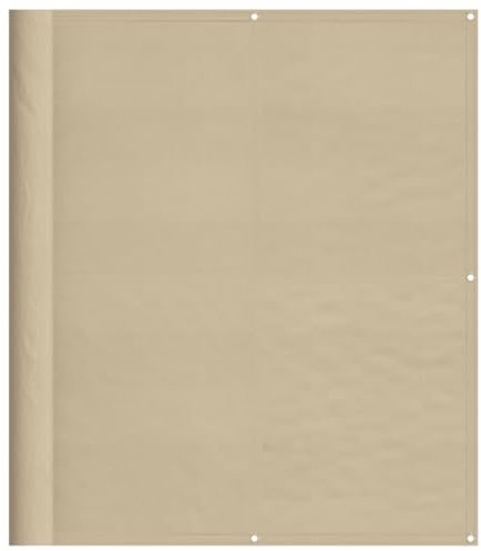 vidaXL Balkon Sichtschutz, Balkonbespannung mit Ösen Seil, Wasserfeste Balkonabdeckung, Balkonverkleidung für Balkon Terrasse, 120x700cm Beige 100% Polyester-Oxford