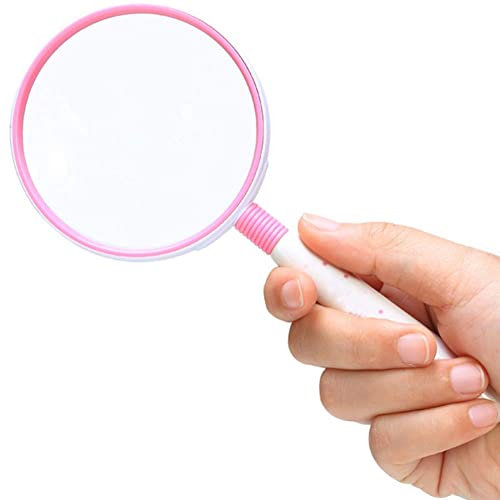 Lupe mit und optischem Glas, 2,5-fache Handlupe zum Lesen, Senioren, Sehbehinderte, Bücher, Karte, Inspektion, Makuladegeneration,Rosa charitable