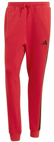 adidas Homme Essential Three Stripes French Terry Pant, Pure Ruby/Black, XL