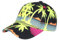 Hip Hop Honour Casquette NY Jaune Fluo et Noire Palmiers Tropicale Baseball Copaka - Taille Unique - Jaune