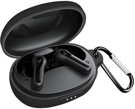 YAODLE hülle Kompatibel mit Soundcore by Anker Life P2 mini Schutzhülle Stoßfeste Weiche hülle,Mit Karabiner,Anti-Fingerabdruck,Anti-Abrieb（Schwarz）