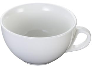 ouynngjing Tasse en céramique blanche pure avec design simple et grande capacité pour cappuccino, latte et café (grande tasse Illy 300 ml)