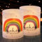 BETESSIN 12x Windlichter Tischdeko Geburtstag - Schön dass du da bist - Lichthülle im Regenbogen Design - Windlicht Tischdekoration für Kindergeburtstag, Taufe, Babyparty, Einschulung Mädchen uvm.