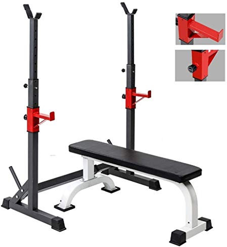 ABBNIA Langhantelständer, Hantelbank, Gewichtheberbett, Fitnessgerät, Kniebeugenständer, Rahmen, Bankdrücken, Langhantelset, höhenverstellbar