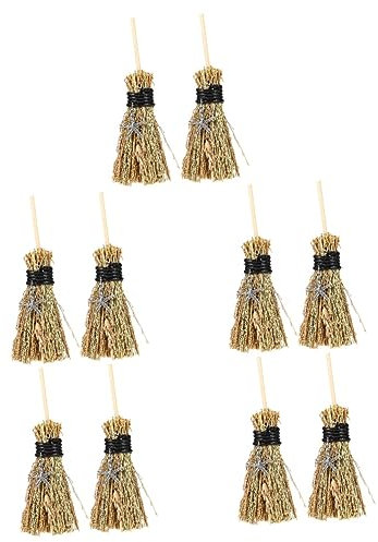 Alasum 10piezas Colgantes De Escobas Mágicas De Halloween para Decoraciones y Manualidades De Accesorios De Fiesta y Cosplay