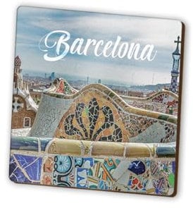 1 x Barcelona Square Magnet - Spain Spanish City Travel Holiday Fridge Magnetic Travel Holiday Family Friend Women Men #82326