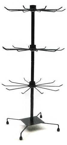 Yudu Verkaufsständer Warenständer mit 3 Etage drehbar Hakenständer Metall (schwarz)