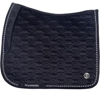PS of Sweden 2024 Sattel Pad Samt Monogramm Dressur 1110-105 - 990 - Black