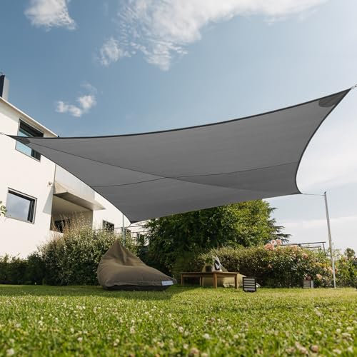 Maanta® EZ Breez Vela Ombreggiante Traspirante Cloud Triangolare 4X4X5.66 Protezione UV, Tenda a Vela per Giardino, Balcone, Terrazza e Piscina