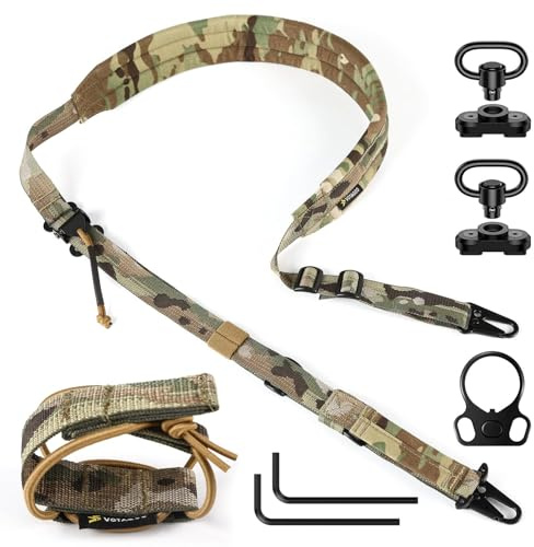 QD Sling 2 Point Sling Quick Adjust Gun Sling with HK Hook Soft Shoulder Pad Sling, Rifle Sling for Hunting Tactical Strap