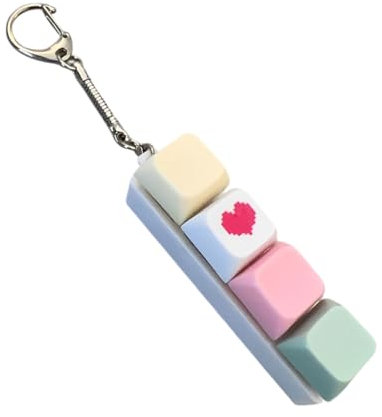 TPZORJX porte-clés clavier, porte-clés à quatre boutons, porte-clés à une touche, jouet clavier à doigt, porte-clés clavier pour garçons,keycaps that porte-clés anti-stress