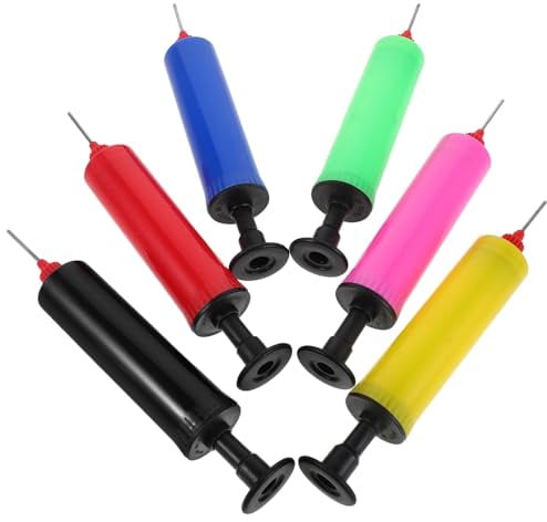 Sosoport 6pcs Portable Mini Hand Pump for Inflatables Small Manual Air Pump Balloon Inflator Basketball Accessories Compact Design for Party and Sports Use
