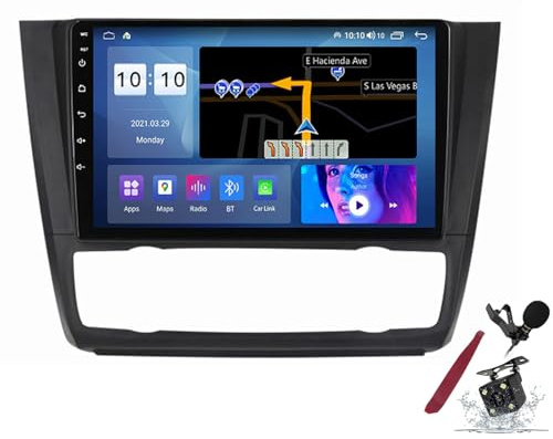 PLKEQS Android 15 Car Stereo Radio for B-MW E81 E82 E87 E88(2008-2012) 9inch 2K Touchscreen Android Head Unit Multimedia Player with Carplay GPS Navi BT 5G WiFi DSP SWC,K5 Pro Plus
