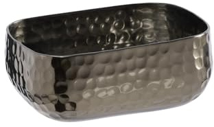 APS 40698 CRAFT Schale aus Aluminium mit gehämmerter, gunmetal farbene Oberfläche, Brotschale, für u.a. kalte und warme Speisen, 12 x 9,5 x 5 cm, 0,35 ltr.