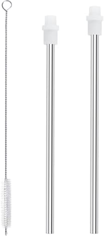 koodee 12 oz Insulated Bottles Replacement Stainless Steel Straws-5.7 inch,Reusable,Fit for Hydro-Flask and More Bottles(2Pack)