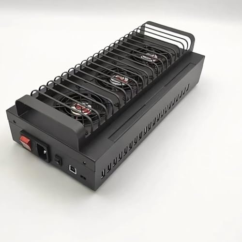 20-Port USB Hub Ladestation in Industriequalität mit 300W Netzteil, Kohlenstoffstahl, Schnellladung BC1.2 Protokoll, HUB2.0 Hochgeschwindigkeitsübertragung, 3-stufige Lüftersteuerung, Acrylständer (1