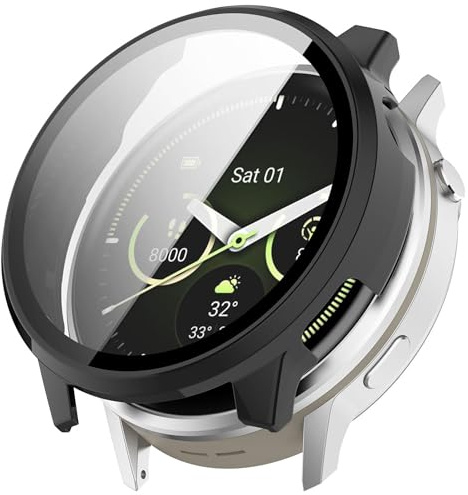 Hülle für Garmin Venu 4 41mm, Full Cover mit integriertem Displayschutz, Stoßfestes PC Gehäuse Smartwatch Case (Schwarz)