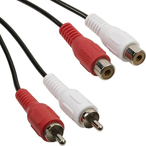 2m - 2 RCA Male to Female Audio Extension Cable/Lead - Phono Plug to Socket