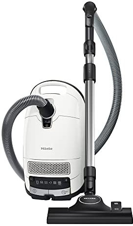 Miele S 8340 Bodenstaubsauger mit Beutel / 890 Watt / 4,5 l Staubbeutelvolumen / 3-teiliges Zubehör / 12 m Aktionsradius / Silence-System / Universal-Bodendüse / AirClean Filter / Lotosweiß