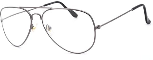 NEW VISION Occhiali Da Lettura Uomo, Occhiali Da Vista Uomo Stile Retro Aviatore, CE, UV400 Occhiali Lettura Per Uomo Donna, NV8132 (Titanio, 3.5, x)