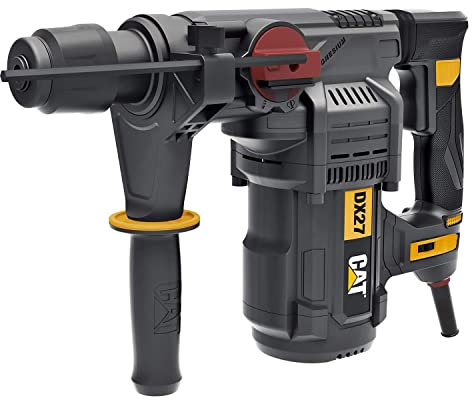 CAT Caterpillar DX27 1500 W martello perforatore, 4 funzioni in 1, 5.0J martello demolitore, denti 0-3700/min, potenza massima di foratura acciaio: 13 mm, muratura: 32 mm, legno: 40 mm, SDS-Plus, in