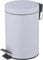 HOMION 3L Litre Round Pedal Bin Stainless Steel Toilet Bath Bathroom Kitchen Bin with Inner Bucket 3 Liter (White)