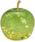 Wurm Lampe Apfel (S) Glas, Grün, Leuchte Apfel mit LED Lichterkette, Dekolampe, Dekoleuchte, Tischleuchte, Apfellampe