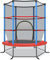 COSTWAY Trampolino Elastico Bambino in Acciaio, Tappeto Elastico Bambini da Esterno e da Interno, con Rete e Cusicnetti Antiscivolo (Blu, 165 x 165 cm)