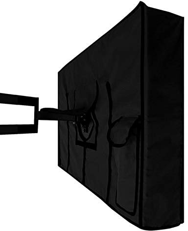 wasserdichte im Freien TV-Abdeckung Set Abdeckung Staubdichtes Oxford Schwarz Television Fall TV 22 ‚‘ zu 70 ‚‘ Zoll (Color : Black, Specification : 60 inch to 65 inch)