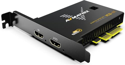 AVMATRIX VC12-4K PCIE Capture Card 4k for Game Livestream and Record in 4K60 UHD with Ultra-Low Latency on PS5 PS4/Pro Xbox Series X/S Xbox One X/S in OBS Works with Windows and Linux